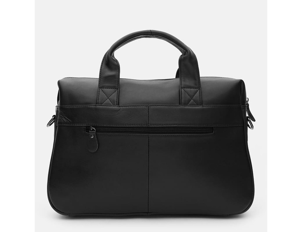 Чоловіча шкіряна сумка для документів Ricco Grande K19005 (Black) з відділом для ноутбука - Фотографія № 3