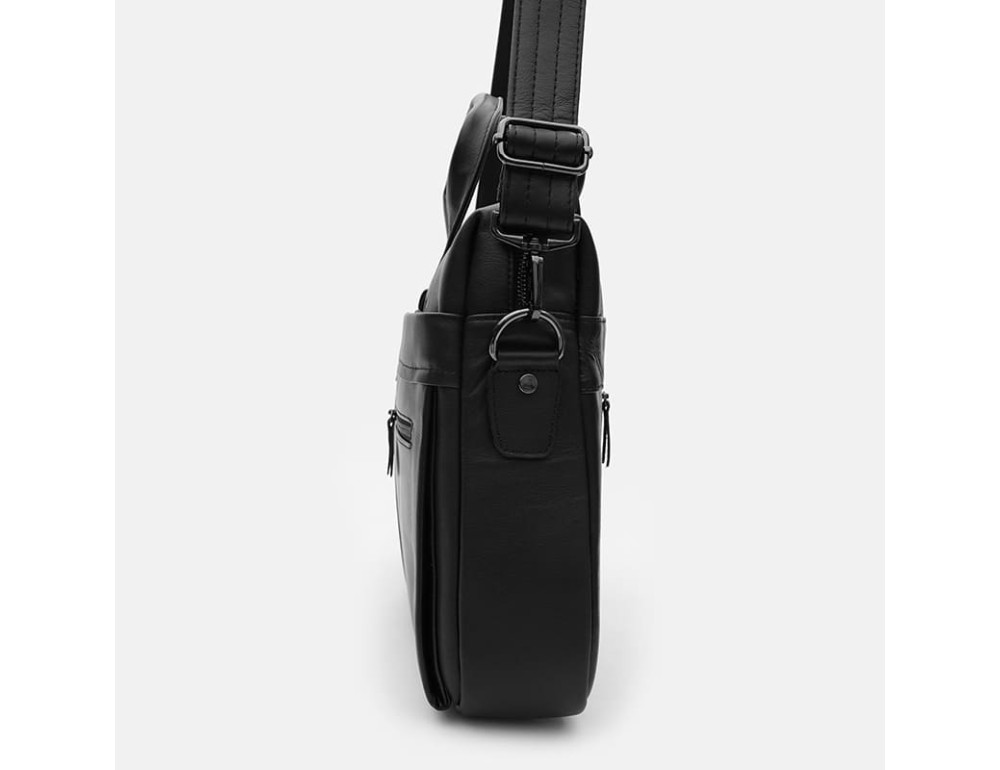 Чоловіча шкіряна сумка для документів Ricco Grande K19005 (Black) з відділом для ноутбука - Фотографія № 4