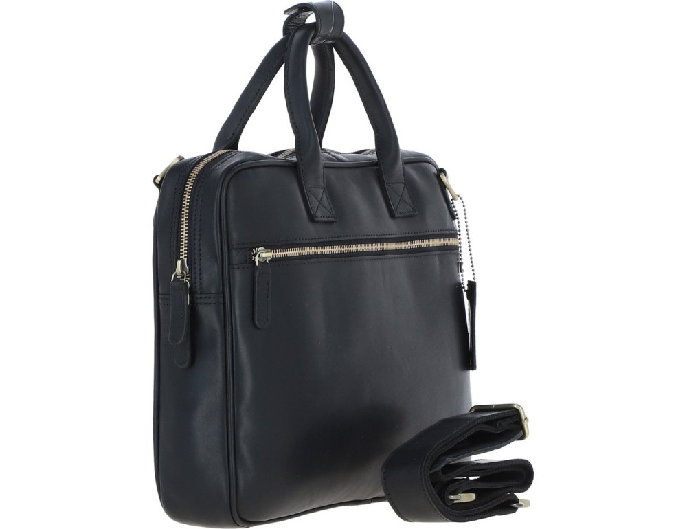 Чоловіча сумка для документів з натуральної шкіри Ashwood K46 Black - Фотографія № 5