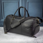 Чоловіча шкіряна дорожня сумка Ashwood K48 BLK - Фотографія № 104