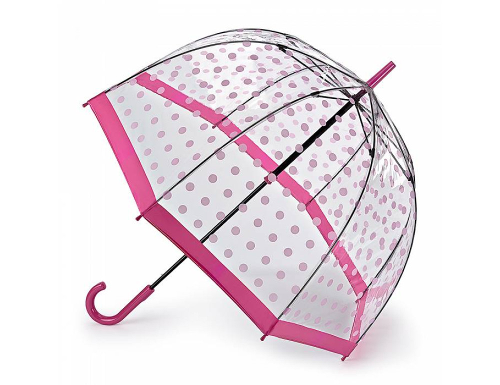 Парасолька-тростина жіноча Fulton Birdcage-2 L042 Pink Polka (Розовый горох) - Фотографія № 1 Парасолька-тростина жіноча Fulton Birdcage-2 L042 Pink Polka (Розовый горох) - Фотографія № 1