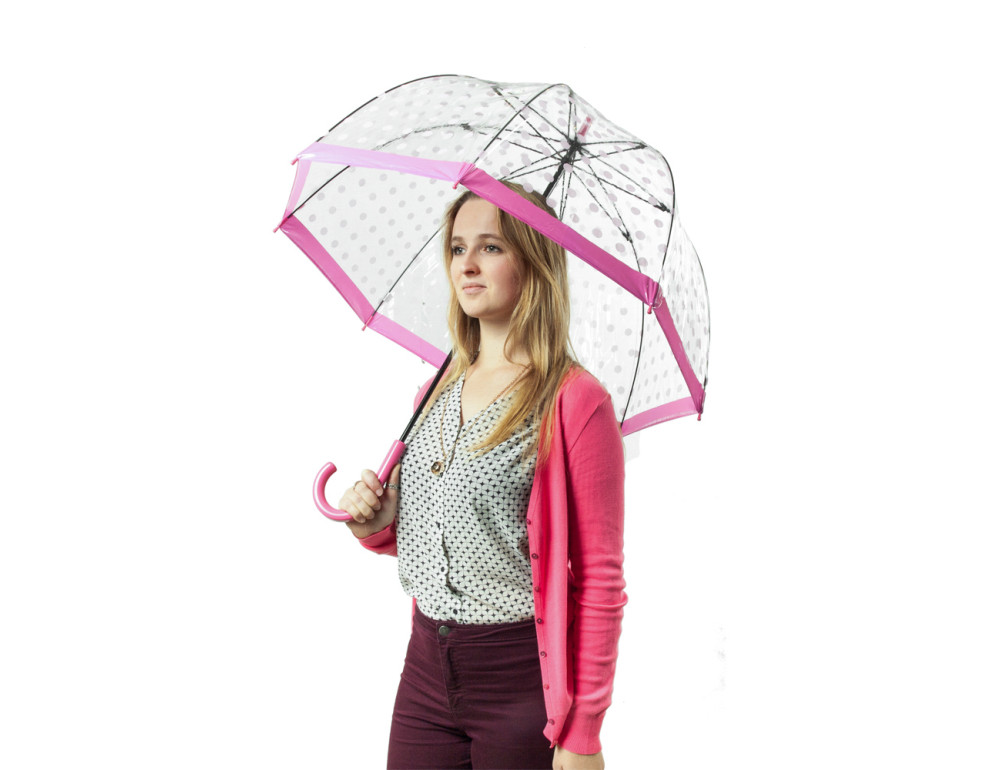Парасолька-тростина жіноча Fulton Birdcage-2 L042 Pink Polka (Розовый горох) - Фотографія № 2
