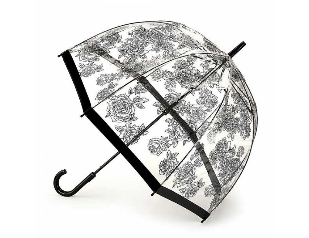 Парасолька-тростина жіноча з трояндами Fulton Birdcage-2 L042 Black Rose (Чорна троянда) - Фотографія № 1 Парасолька-тростина жіноча з трояндами Fulton Birdcage-2 L042 Black Rose (Чорна троянда) - Фотографія № 1