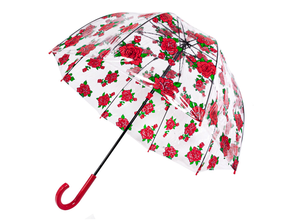 Парасолька жіноча з червоними трояндами Fulton L042 Birdcage-2 Tattoo Rose (Тату из роз) - Фотографія № 3