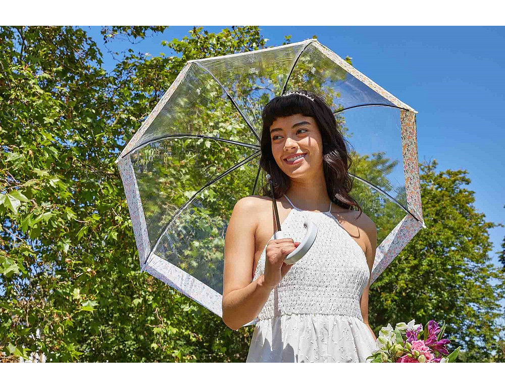 Парасолька жіноча прозора Fulton L042-039700 Birdcage-2 Wedding Floral Border - Фотографія № 3