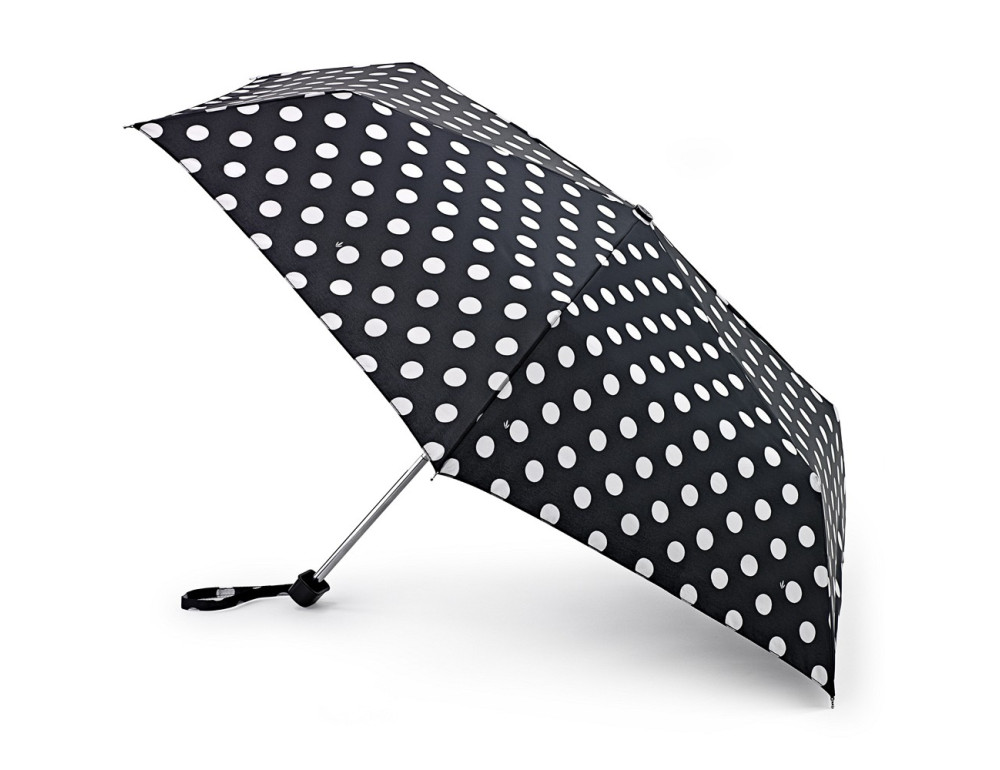 Парасолька жіноча Fulton Miniflat-2 L340 White Spot (Белый горох) - Фотографія № 1 Парасолька жіноча Fulton Miniflat-2 L340 White Spot (Белый горох) - Фотографія № 1