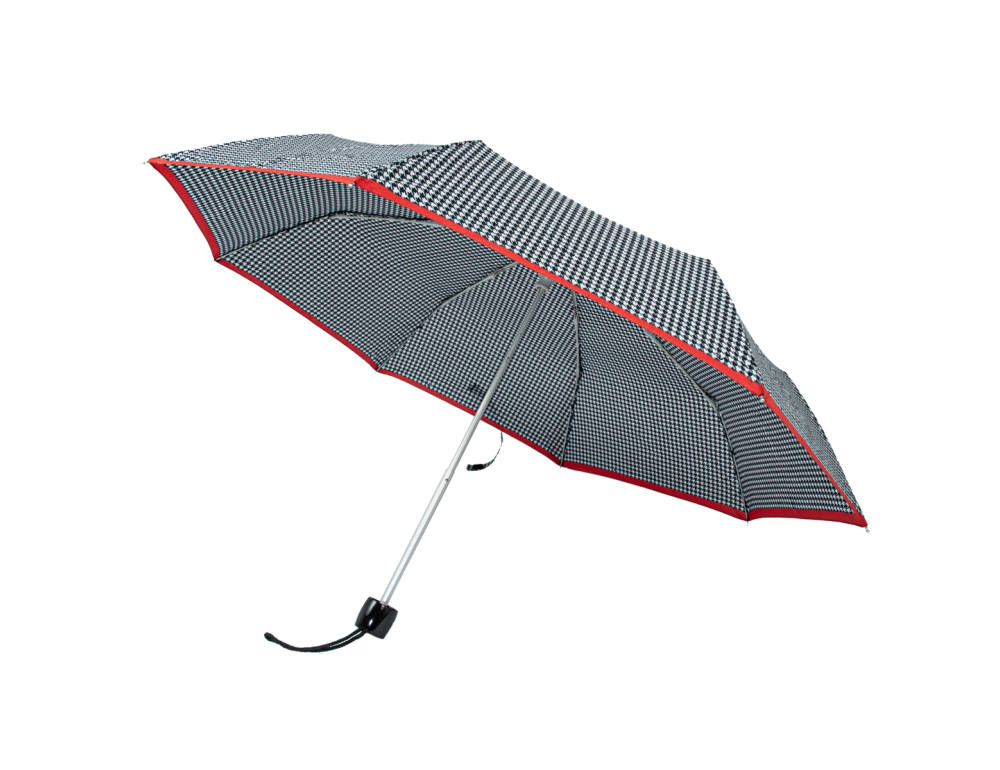 Парасолька жіноча Fulton L354-041154 Minilite-2 Houndstooth Red Border (Червона смуга) - Фотографія № 7