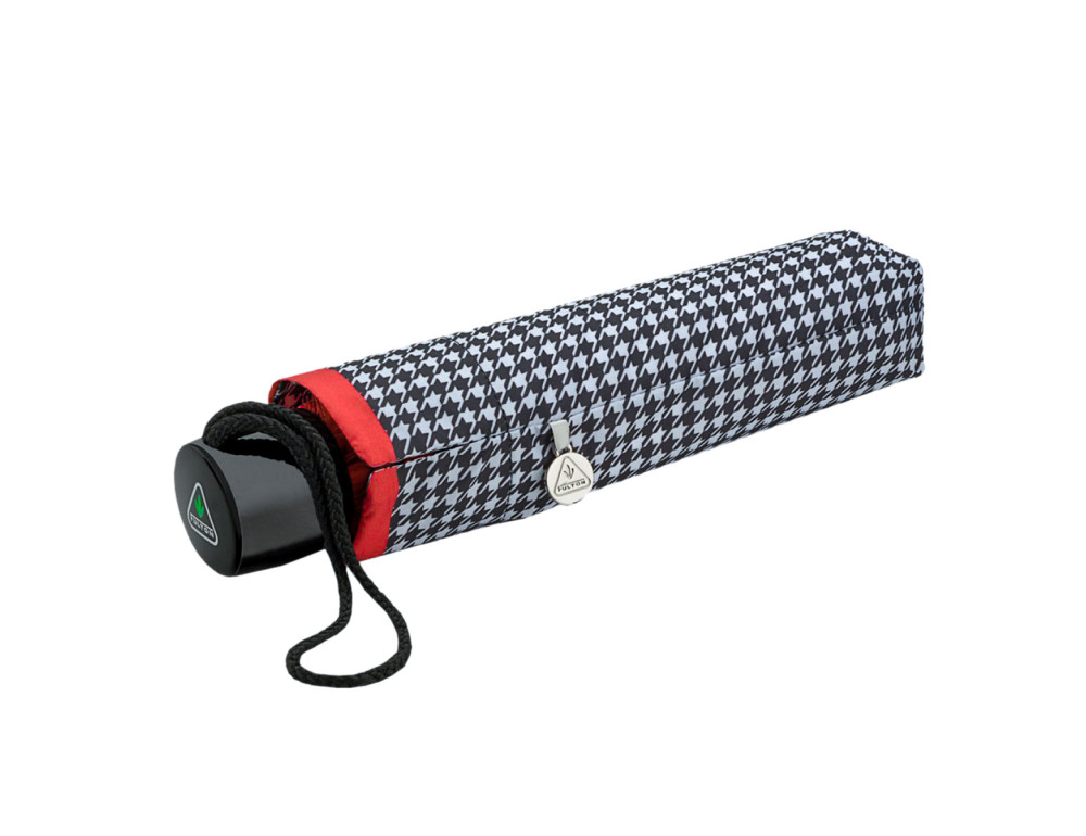 Парасолька жіноча Fulton L354-041154 Minilite-2 Houndstooth Red Border (Червона смуга) - Фотографія № 8