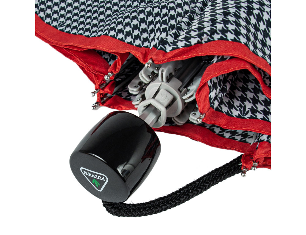 Парасолька жіноча Fulton L354-041154 Minilite-2 Houndstooth Red Border (Червона смуга) - Фотографія № 9