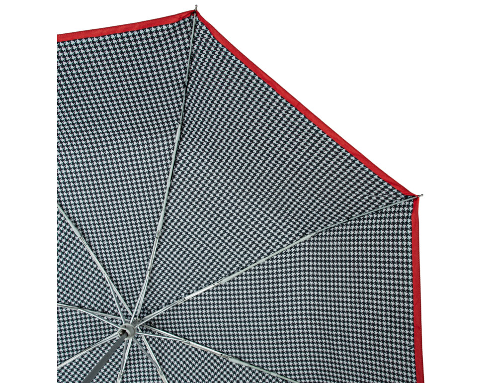 Парасолька жіноча Fulton L354-041154 Minilite-2 Houndstooth Red Border (Червона смуга) - Фотографія № 10