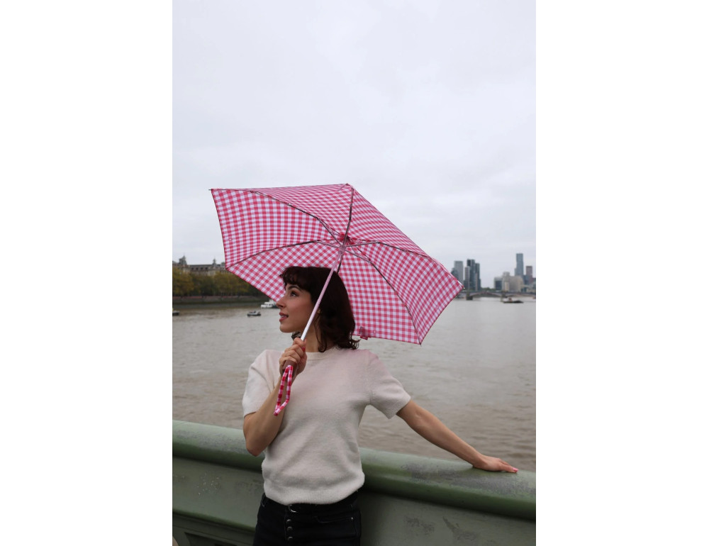 Женский мини зонт Fulton L501-042298 Tiny-2 Red Gingham (Красная клетка) - Фото № 4