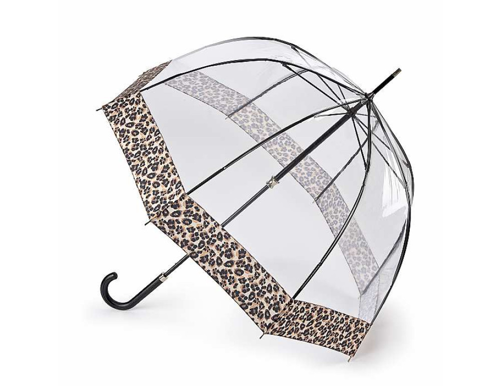 Зонт-трость женский прозрачный Fulton L866 Birdcage-2 Luxe Natural Leopard (Леопард) - Фото № 1 Зонт-трость женский прозрачный Fulton L866 Birdcage-2 Luxe Natural Leopard (Леопард) - Фото № 1