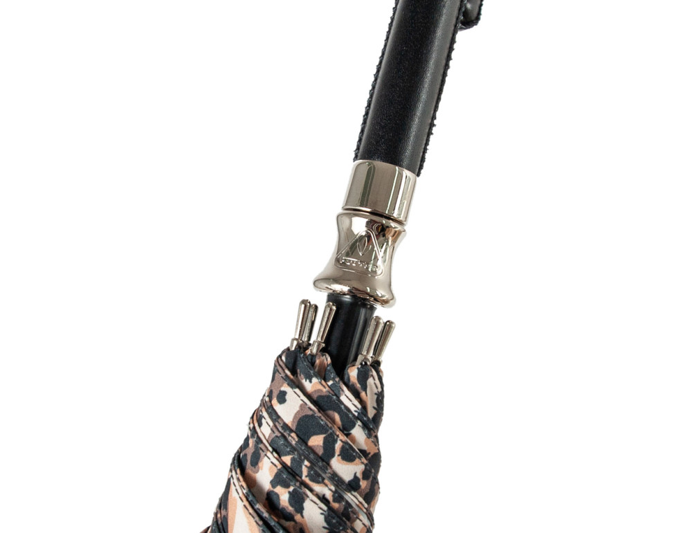 Зонт-трость женский прозрачный Fulton L866  Birdcage-2 Luxe Natural Leopard (Леопард) - Фото № 12