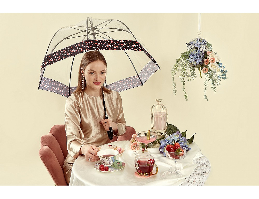 Парасолька жіноча Fulton L866- Birdcage-2 Luxe Love Hearts (Любов серця) - Фотографія № 2