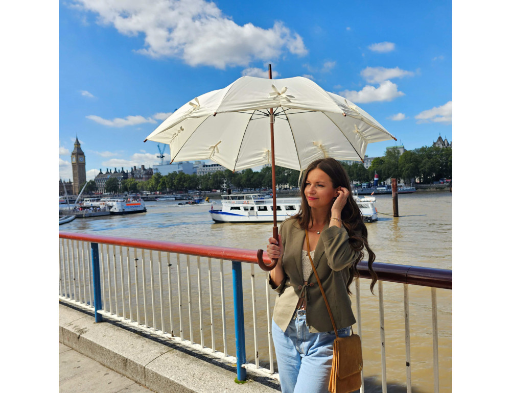 Парасолька жіноча Fulton L908-039595 Kensington UV Star Cream - Фотографія № 2