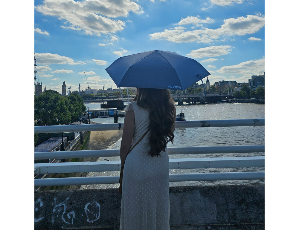 Жіноча парасолька Fulton L924-040065 Parasoleil-2 UV Blue Chambray (Синій) - Фотографія № 5