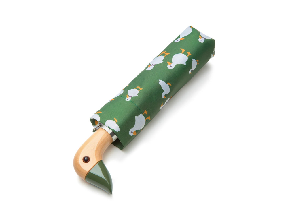 Складной женский зонт Fulton L926-042434 Curio-2 UV Green Duck (Зеленая утка) - Фото № 2