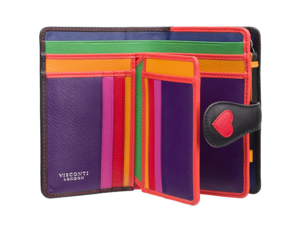 Чорний гаманець жіночий Visconti LV4 BK MULTI Crush c RFID (Black-Multi Love) - Фотографія № 2