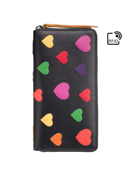 Кошелек женский Visconti LV5 BK MULTI Passion c RFID (Black-Multi Love)