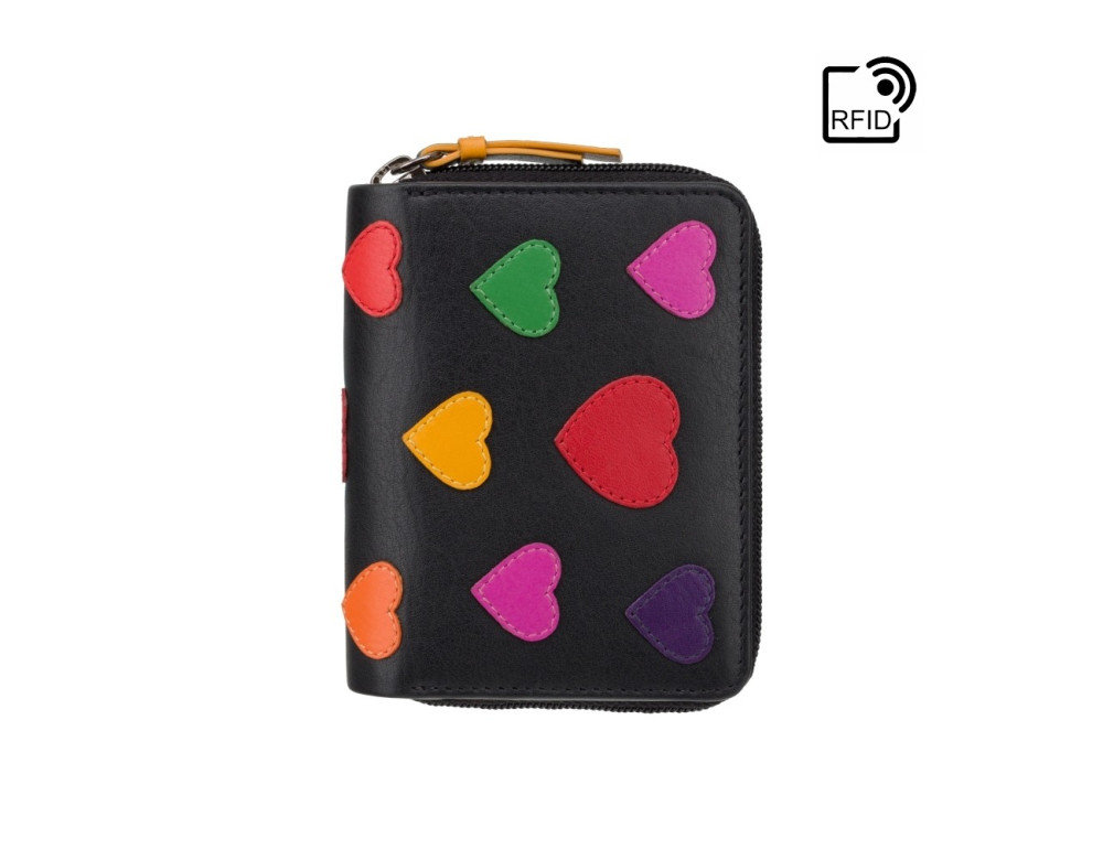 Маленький кошелек женский Visconti LV6 BK MULTI Desire (Black/Multi Love) - Фото № 1
