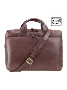 Шкіряна сумка для ноутбука 13 "Visconti ML30 brn (з захистом RFID) коричнева