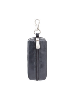 Чёрная кожаная ключница Visconti MZ18 IT BLK Prato