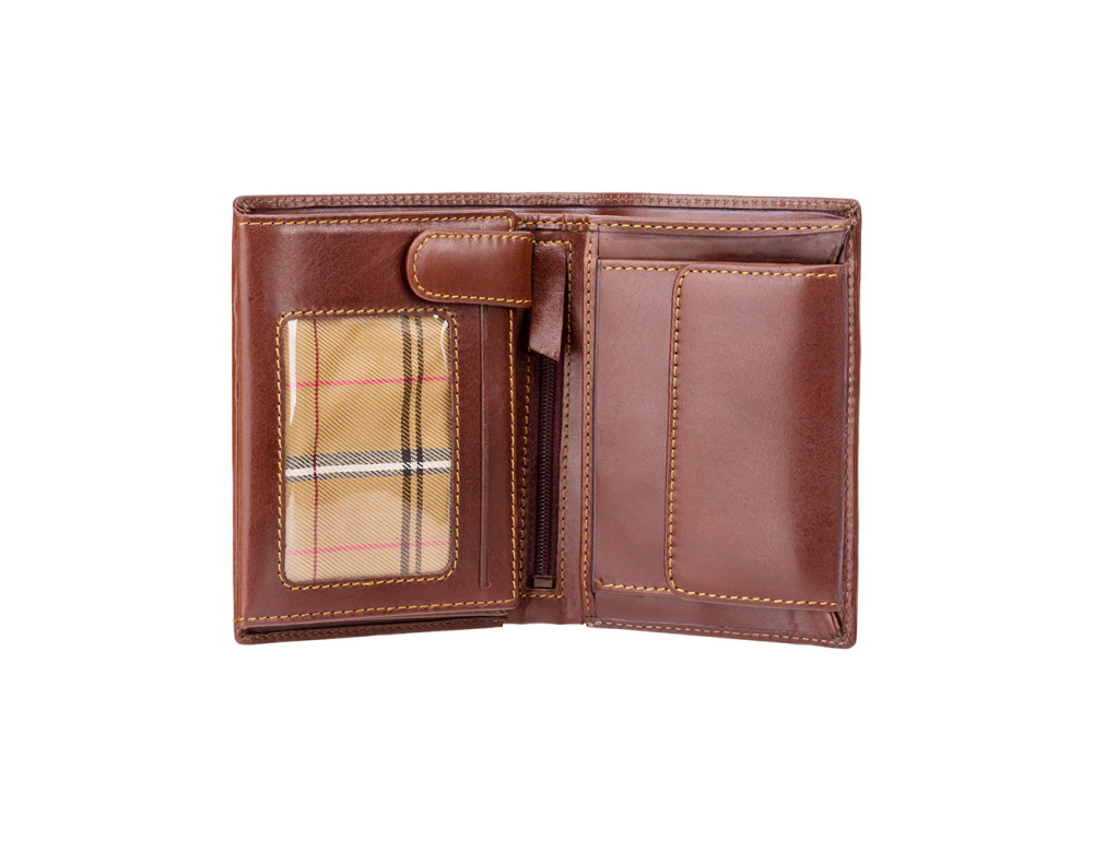 Коричневий чоловічий портмоне Visconti MZ3 Milan c RFID (Italian Brown) - Фотографія № 2