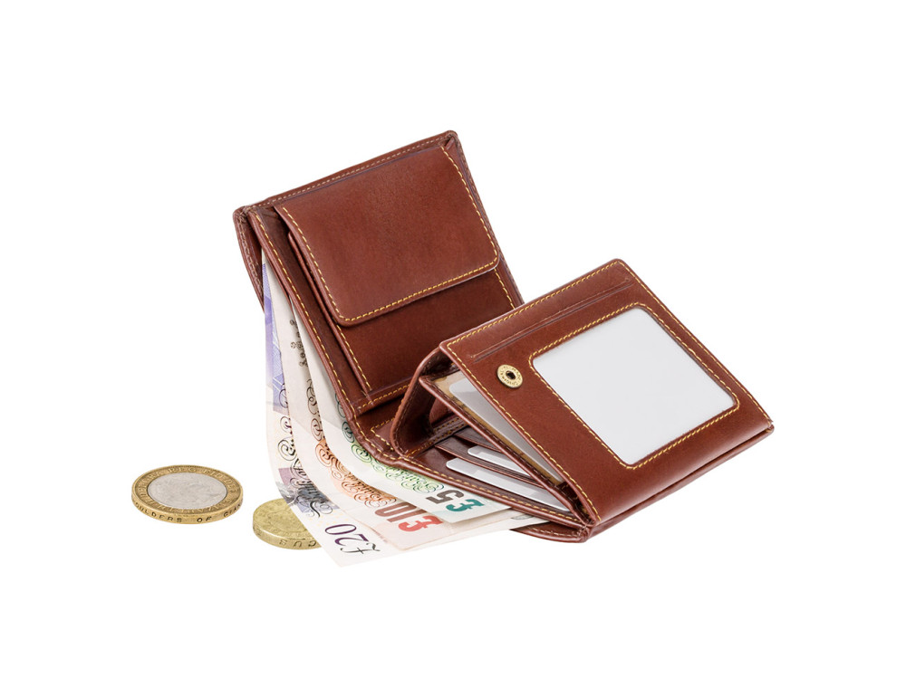 Коричневий чоловічий портмоне Visconti MZ3 Milan c RFID (Italian Brown) - Фотографія № 4