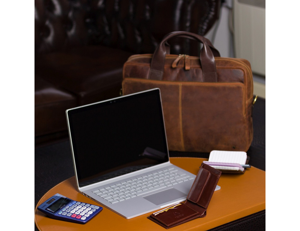 Коричневий чоловічий портмоне з гладкою шкіри Visconti MZ4 IT BRN Lazio c RFID - Фотографія № 5