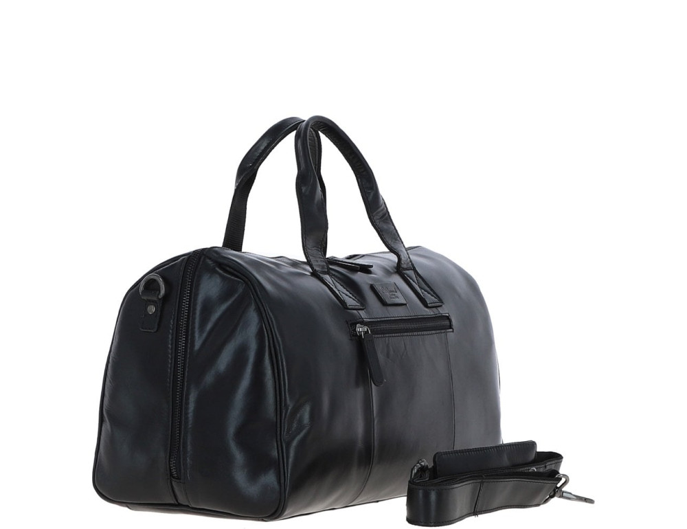 Мужская кожаная дорожная сумка Ashwood P68 BLK - Фото № 4