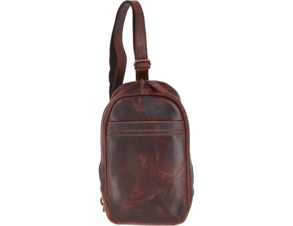 Коричнева шкіряна сумка-слінг Ashwood Leather PERRY VT TAN - Фотографія № 1