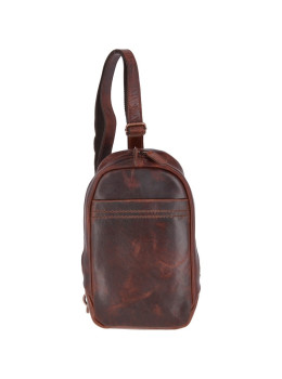 Коричнева шкіряна сумка-слінг Ashwood Leather PERRY VT TAN