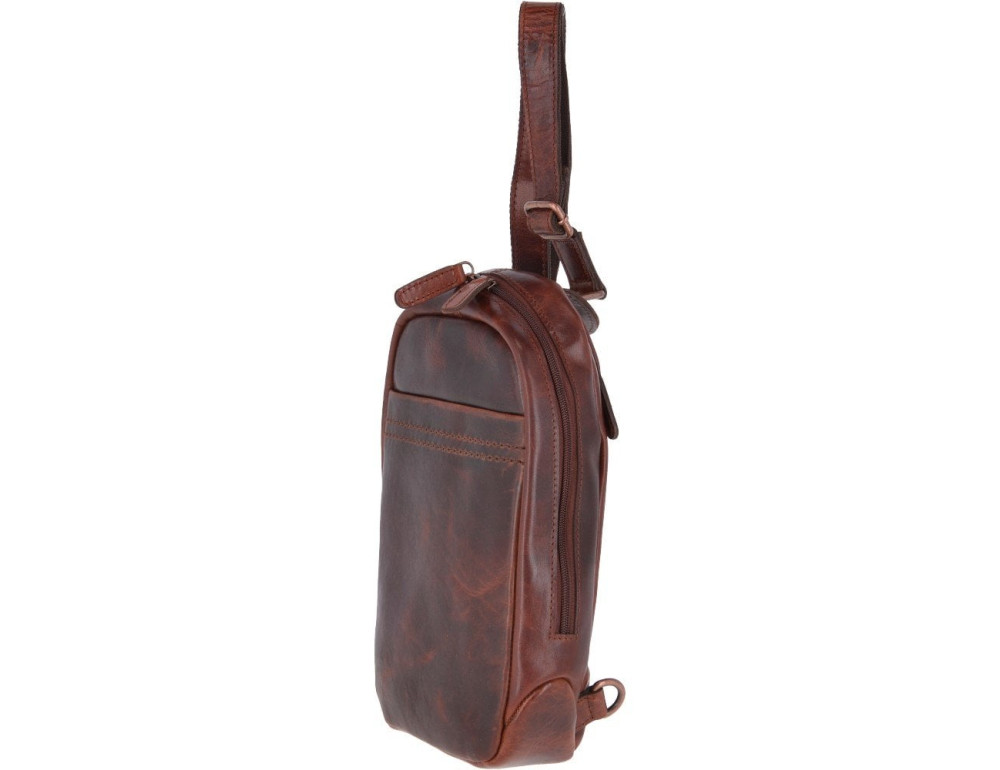 Коричнева шкіряна сумка-слінг Ashwood Leather PERRY VT TAN - Фотографія № 2