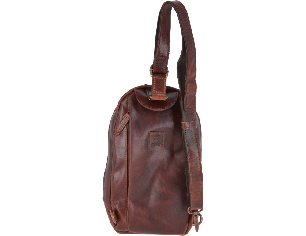 Коричнева шкіряна сумка-слінг Ashwood Leather PERRY VT TAN - Фотографія № 3