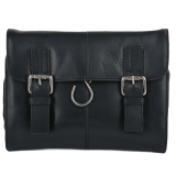 Чорний шкіряний несесер унісекс Ashwood Leather Phil Black