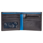 Чорний чоловічий портмоне без засувки Visconti PM101 BLK/BLUE Pablo c RFID (Black Blue) - Фотографія № 101
