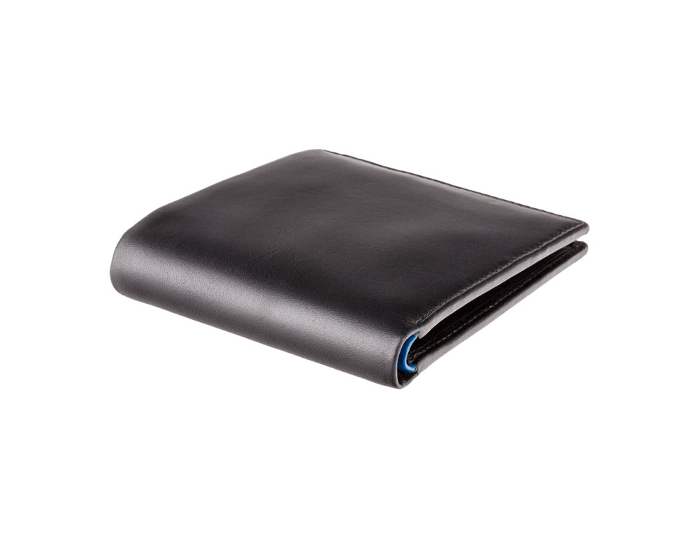 Чорний чоловічий портмоне без засувки Visconti PM101 BLK/BLUE Pablo c RFID (Black Blue) - Фотографія № 3
