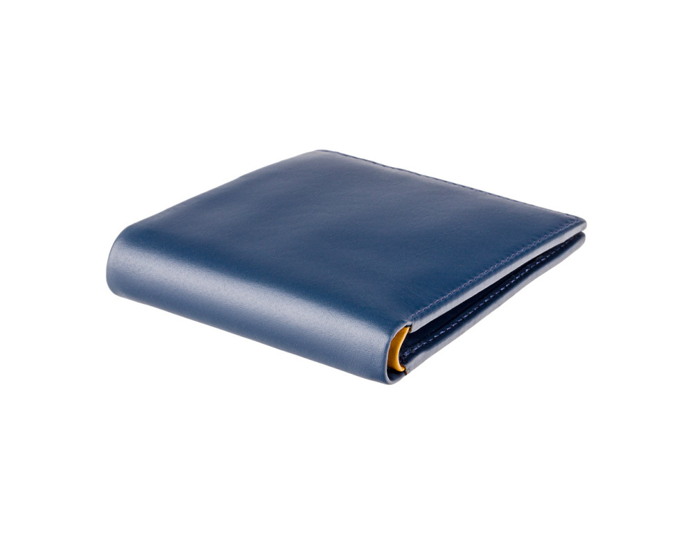 Синій чоловічий шкіряний портмоне Visconti PM101 BLUE/MUST Pablo c RFID (Blue Mustard) - Фотографія № 3