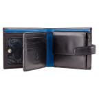 Чорний гаманець чоловічий Visconti PM102 BLK/BLUE Leonardo c RFID - Фотографія № 101
