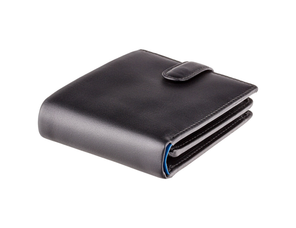 Чорний гаманець чоловічий Visconti PM102 BLK/BLUE Leonardo c RFID - Фотографія № 3