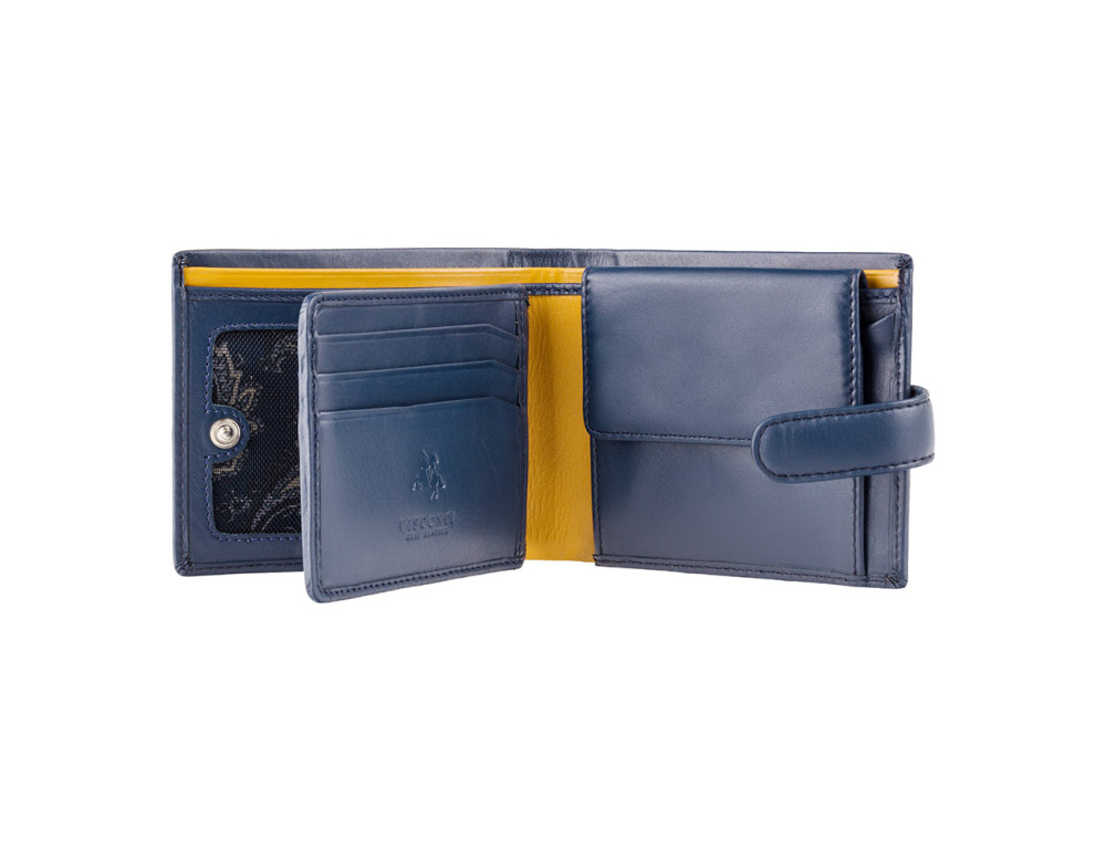 Синій чоловічий портмоне Visconti PM102 BLUE/MUST Leonardo c RFID - Фотографія № 2