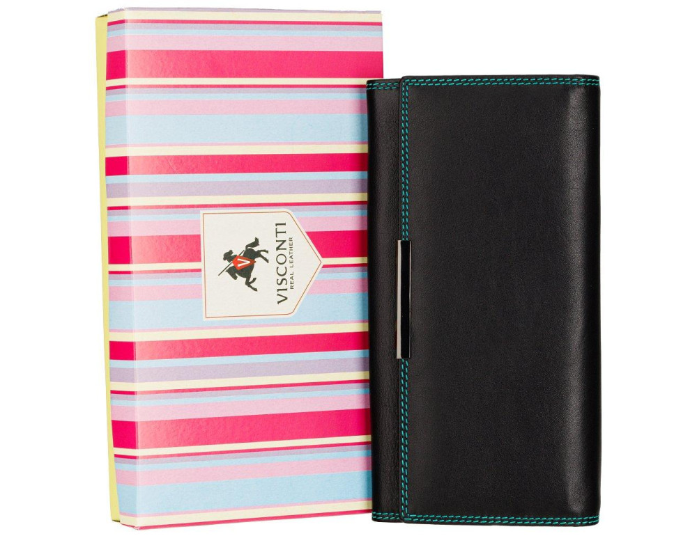 Кожаный кошелек женский Visconti R11 BLK/RHUMBA Paloma c RFID - Фото № 6