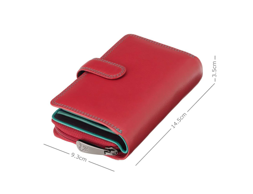 Червоний шкіряний гаманець жіночий Visconti R13 RED/RHUMBA Carmelo c RFID - Фотографія № 3