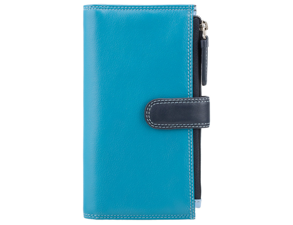 Блакитний шкіряний гаманець Visconti RB100 BLUE M Bermuda c RFID - Фотографія № 1