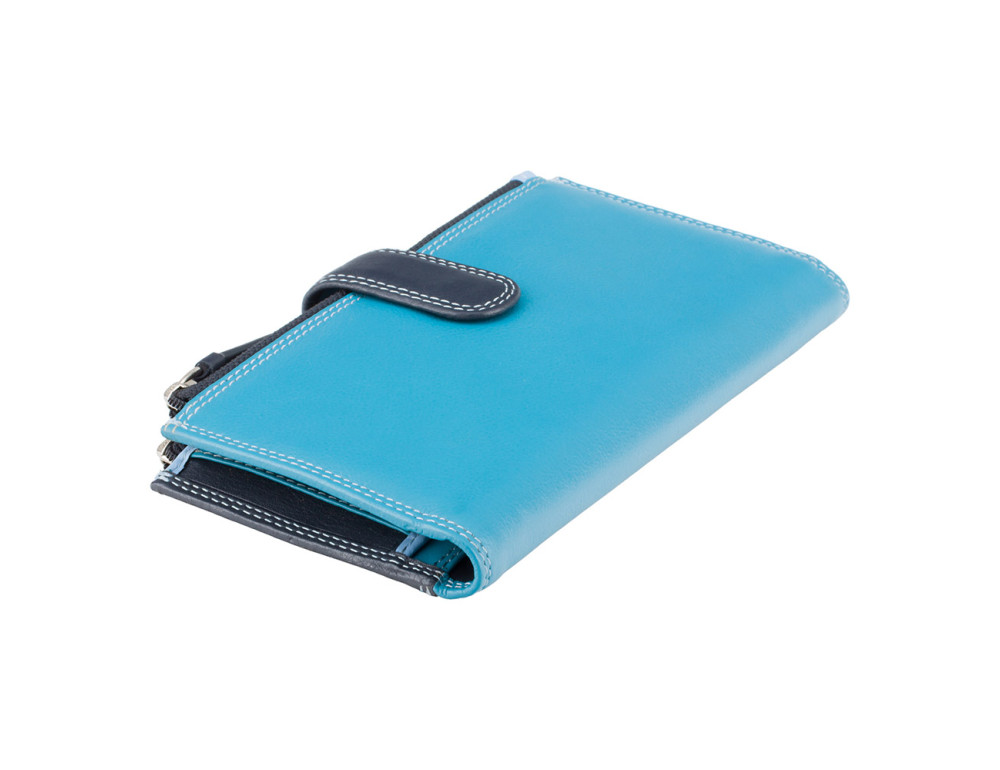 Блакитний шкіряний гаманець Visconti RB100 BLUE M Bermuda c RFID - Фотографія № 3