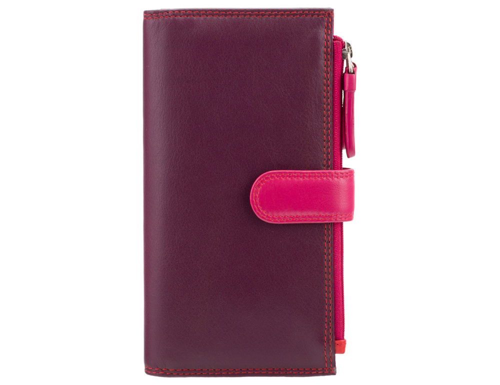 Фіолетовий шкіряний гаманець жіночий Visconti RB100 PLUM M Bermuda c RFID - Фотографія № 1