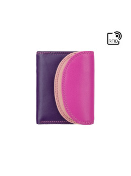 Розово - фиолетовый кожаный кошелёк женский Visconti Zanzibar RB126 BERRY M