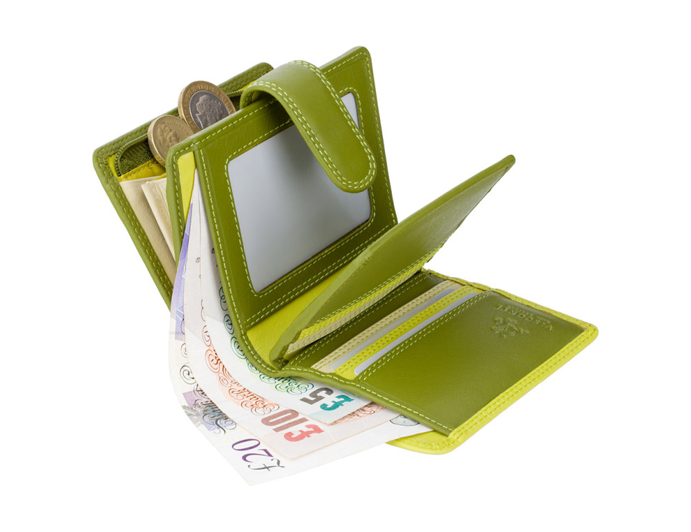Зелений гаманець жіночий Visconti RB40 LIME M Bali c RFID (Lime Multi) - Фотографія № 4