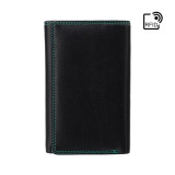 Чёрный кожаный кошелёк Visconti RB43 BLK/RHUMBA Bora c RFID