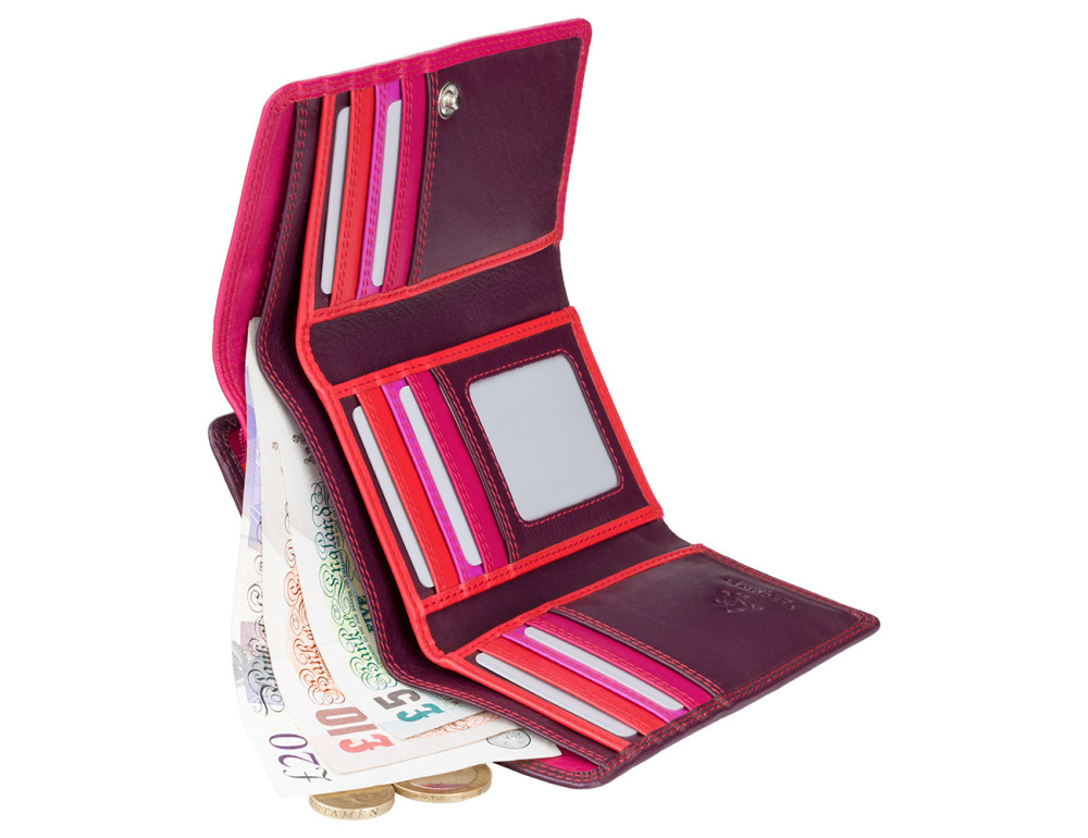 Гаманець жіночий рожевий Visconti RB43 PLUM M Bora c RFID (Plum Multi) - Фотографія № 4